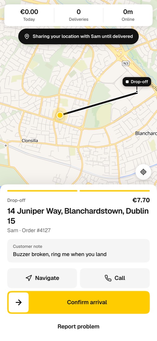 A delivery in progress in Delo Driver